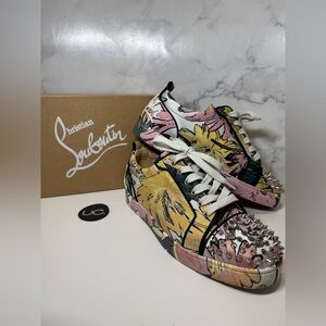 Christian Louboutin Junior Spike Floral Sneakers. Size 42.5.